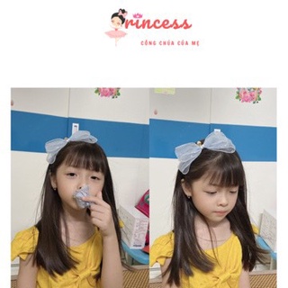 Bờm tóc cho bé, nơ cài tóc lấp lánh bé gái