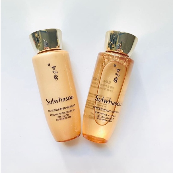 Cặp Nước Hoa Hồng, Sữa Dưỡng Ẩm Nhân Sâm Sulwhasoo Concentrated Ginseng Renewing Emulsion Ex 25ml