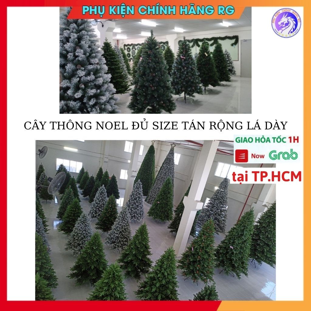 Cây thông noel tán dày 3m, 2m4, 2m1....đủ size màu xanh cứng cáp tặng kèm dây kim tuyến trang trí cực đẹp