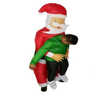 Santa Claus Holding Inflatable Clothes Halloween Puppet Performance Projects