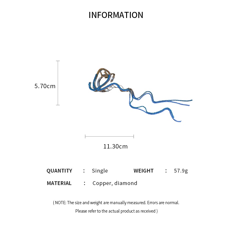 Kẹp Tóc Tua Rua Hình Cá Mập Đính Kim Cương Giả Thời Trang Cho Nữ