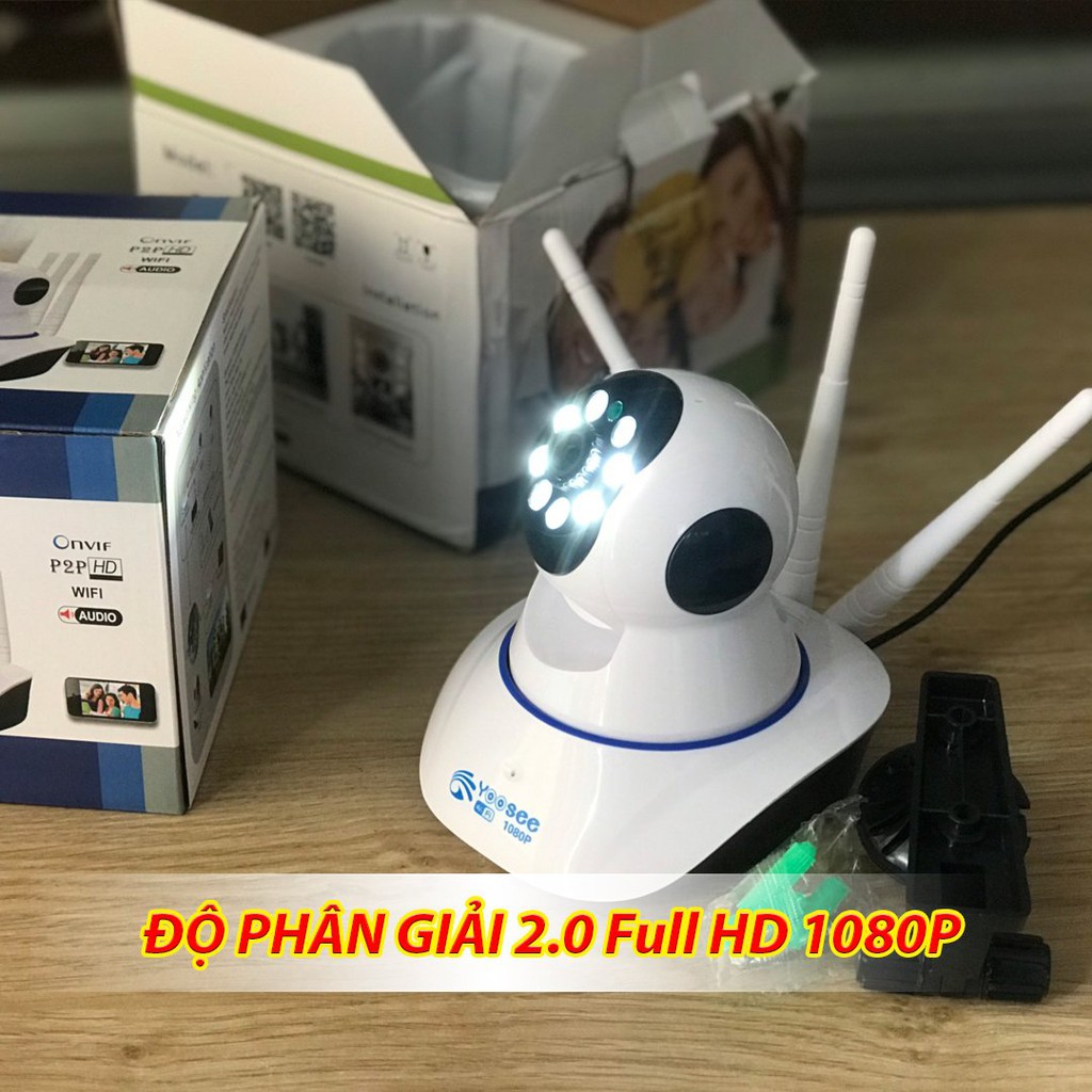 CAMERA YOOSEE LED ĐÊM CÓ MÀU 2.0 Full HD 1080P GÓC RỘNG - COMBO CAMERA KÈM THẺ NHỚ 64GB