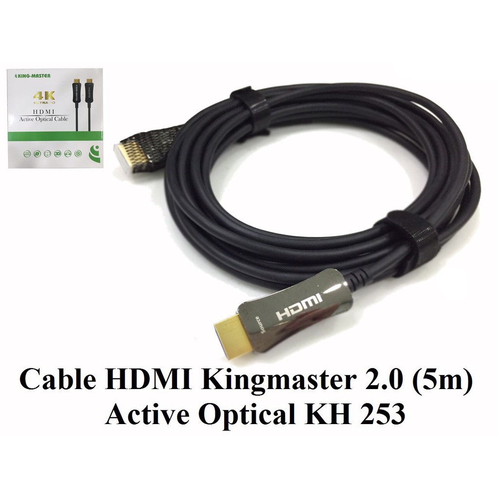 Cáp HDMI Kingmaster 2.0 Active Optical dây từ 1.5m - 90m , 1.5m KH 251, 3m KH 252, 5m KH 253, 10m kh 254, 15m kh 255