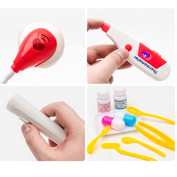 Bộ đồ chơi bác sĩ cho bé 33 chi tiết bổ ích thú vị bằng nhựa nguyên sinh ABS cao cấp an toàn cho bé BBShine - DC043