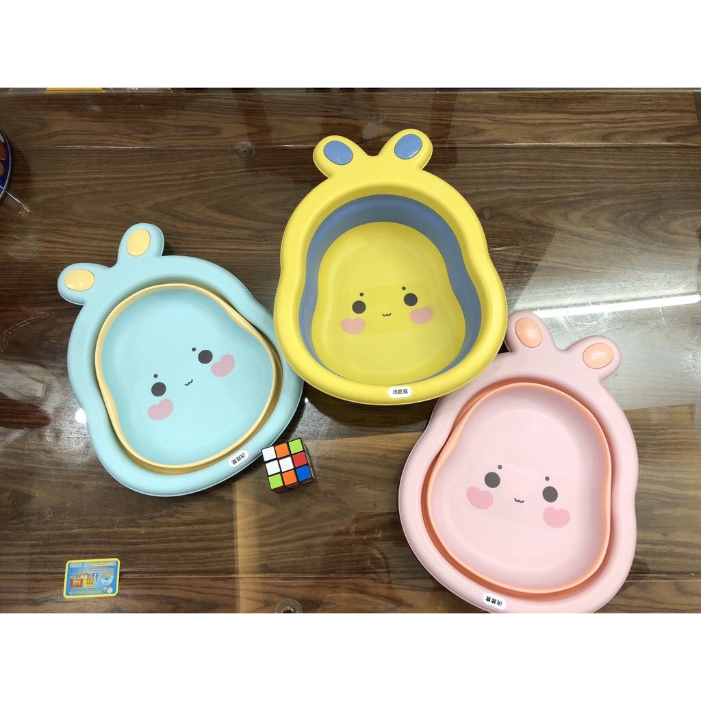 Chậu rửa mặt gấp gọn, chậu rửa mặt hình thỏ cho bé _ Happybear