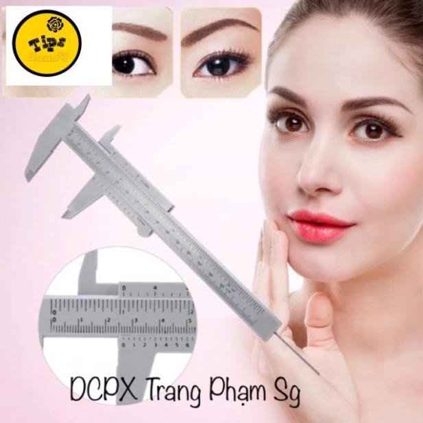 Thước Mỏ Vịt Đo Khuôn Mày Nhựa Trắng Hoặc Xám Cân Chỉnh Chân Mày|Dụng Cụ Phun Xăm