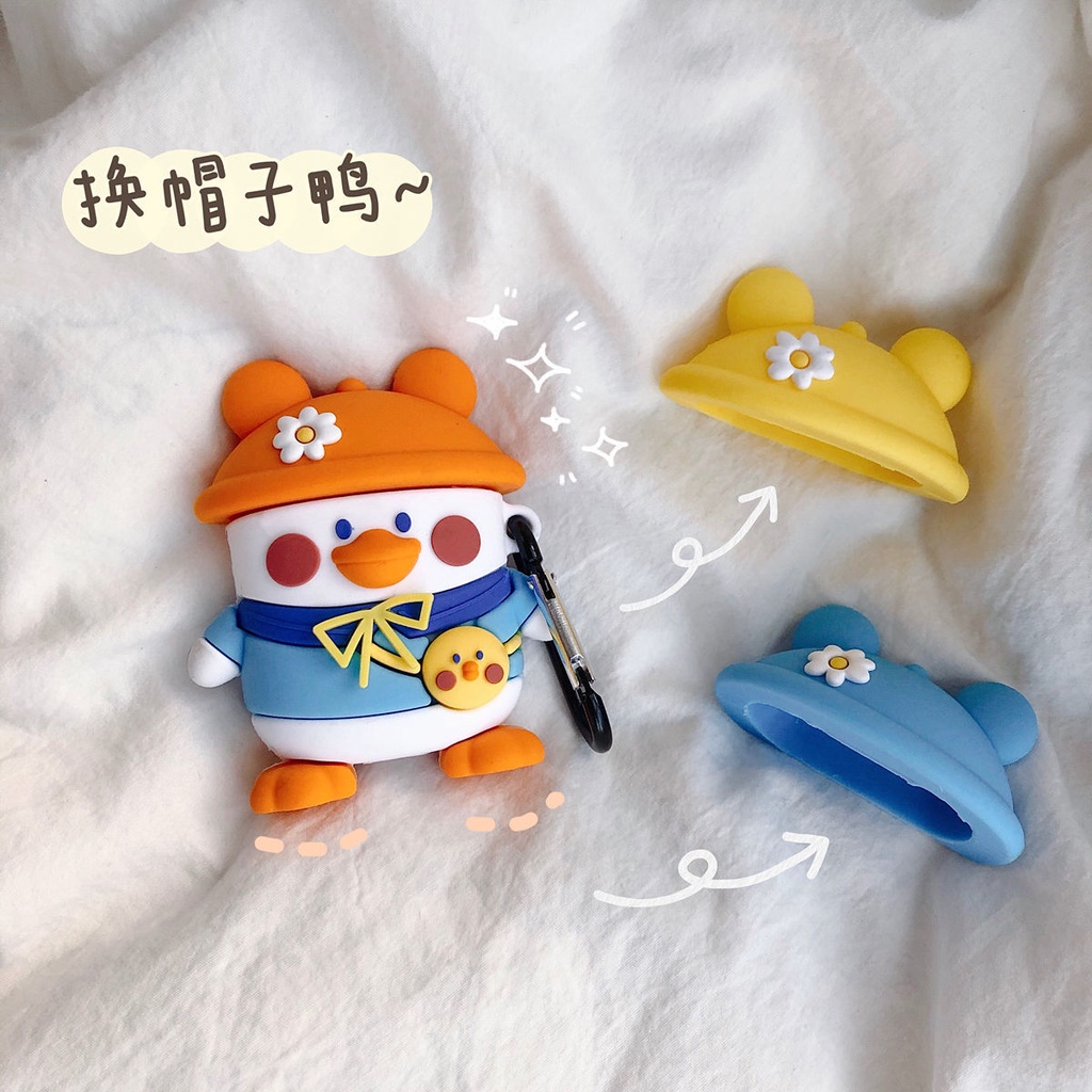 Vỏ Bảo Vệ Hộp Sạc Tai Nghe Lenovo LP40 Pro Mềm Hình Gấu Bánh Quy Và Vịt Đội Dễ Thương