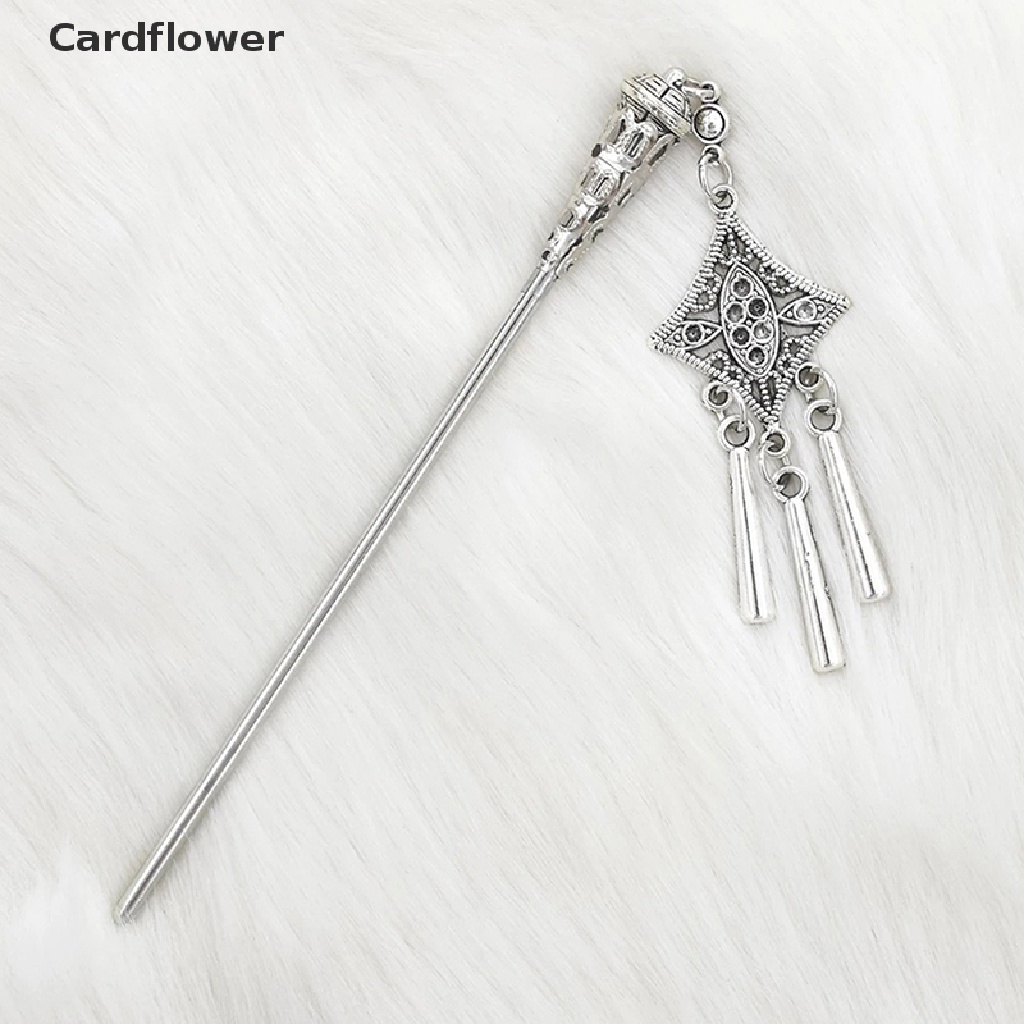 &lt; Cardflower &gt; Trâm Cài Tóc Dạng Chuỗi Hạt Tua Rua Phong Cách Hanfu Cổ Điển Cho Nữ