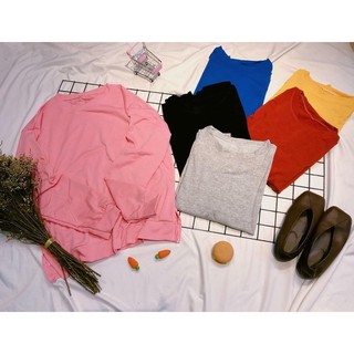 Áo sweater trơn xẻ tà