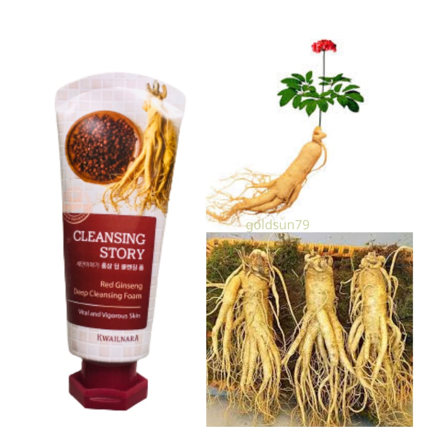 [Chính Hãng] WELCOS Sữa rửa mặt tinh chất nhân sâm Red Ginseng-120g giúp phục hồi da yếu ngăn ngừa mụn nhám và tàn nhang