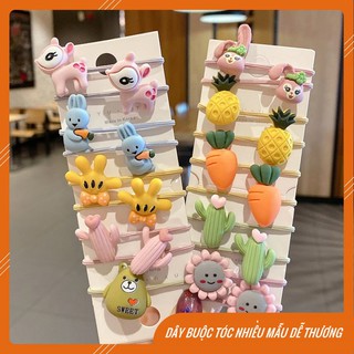 Set 10 dây cột tóc, dây thun buộc tóc cho bé gái nhiều hình dễ thương