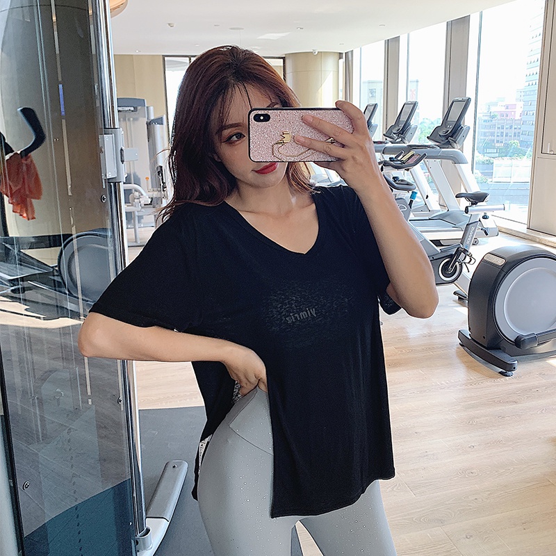 Áo Thun Thể Thao Dáng Rộng Thiết Kế Quyến Rũ Trẻ Trung Cho Bạn Gái