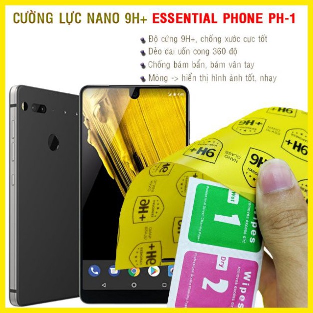 Dán cường lực dẻo nano mặt trước sau Essential Phone PH-1