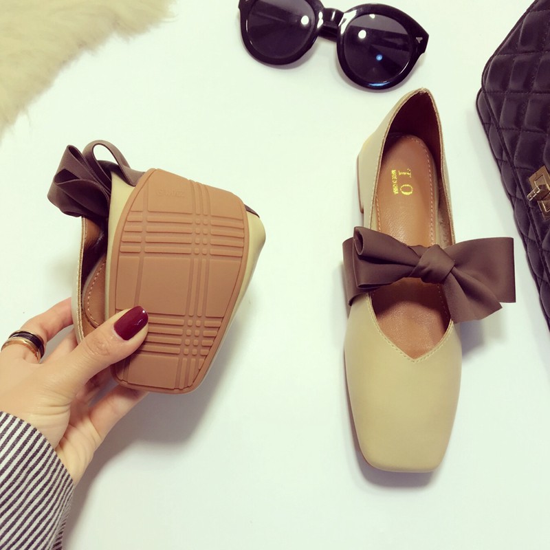 Giày Búp Bê Miệng Nông Đính Nơ Xinh Xắn Phong Cách Retro | BigBuy360 - bigbuy360.vn