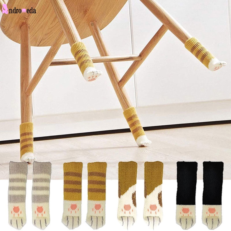 1 Vỏ Bọc Chân Ghế Hình Bàn Chân Mèo Bằng Len Dày Chống Mòn/Trượt/Trượt/Mòn Bảo Vệ Sàn Nhà