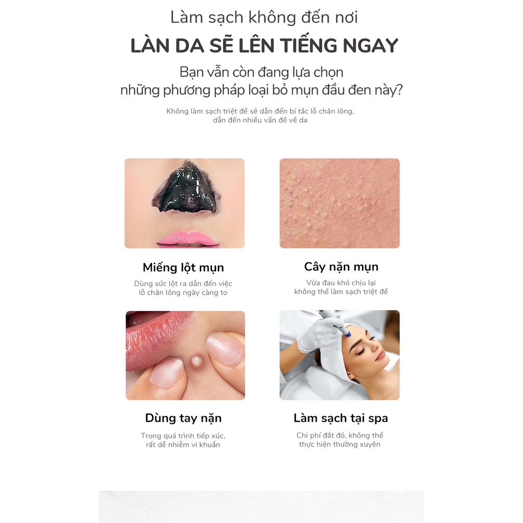 Máy Sủi Da Tẩy Tế Bào Chết, Đẩy Mụn Đầu Đen Sóng Siêu Âm Ultrasonic Skin Device AINI COLLECTION - Chính hãng