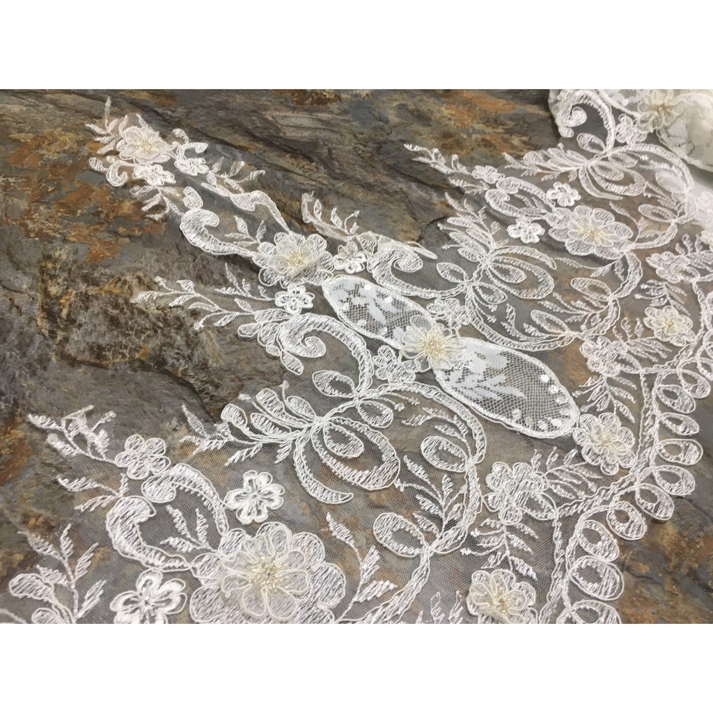 Ren chân cao cấp hoa nổi RC170723 cao 41cm dùng may váy đầm, váy cưới, làm đồ decor trang trí, đồ lót, váy ngủ,...