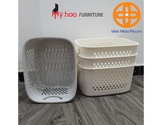 [Siêu Sale] [Có sẵn]  GIỎ NHỰA- RỔ NHỰA CARO THẤP MÃ 3372 (38 * 29 * 30 cm)