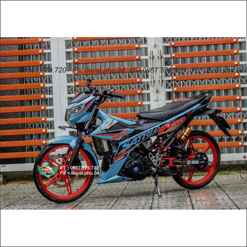 Tem Rời Satria Xanh đen đỏ Mới (J)