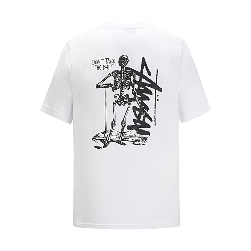 Áo thun tay ngắn họa tiết đầu lâu phong cách Âu Mỹ thời trang cho nam và nữ