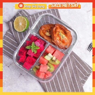 Hộp cơm văn phòng chia 2,3 ngăn tiện hộp cơm thủy tinh cao cấp