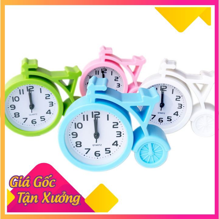 🐧Đồng hồ🐧 - Đông hồ để bàn hình xe đạp 4 màu siêu rẻ đẹp cho các bé lựa chọn 7629