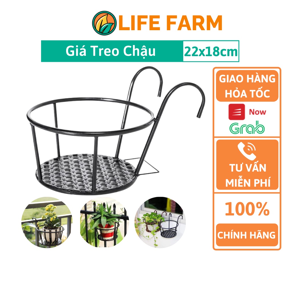 [Mã LIFEXANH03 giảm 10% đơn 500K] Giá Treo Ban Công Tròn Kim Loại Chuyên Treo Chậu Hoa, Cây Kiểng (GST-001).