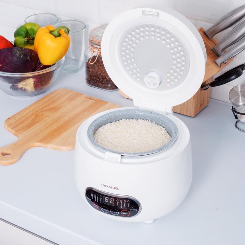 NỒI CƠM ĐIỆN MINI đa năng 0.8L LOCK&LOCK-EJR326WHT