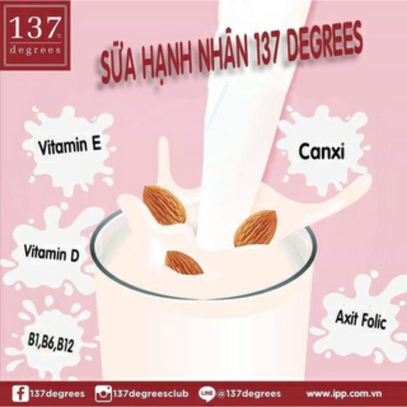 SỮA HẠT HẠNH NHÂN LÚA MẠCH 137 DEGREES 1L