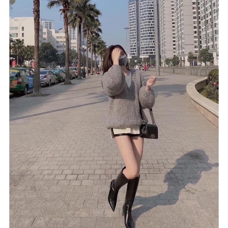 Hàng sẵn lẻ size- Bốt mũi nhọn gót tròn cao 8p