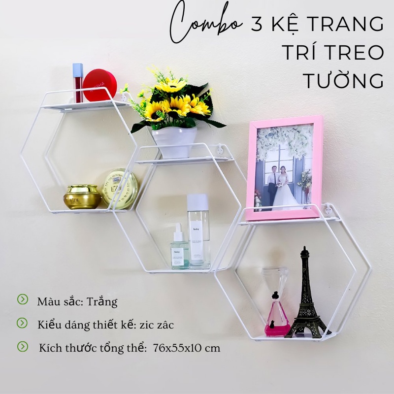 [MÃ GIẢM 10%] Kệ trang trí treo tường để đồ decord, đồ lưu niệm đẹp, sáng tạo không gian sống mới