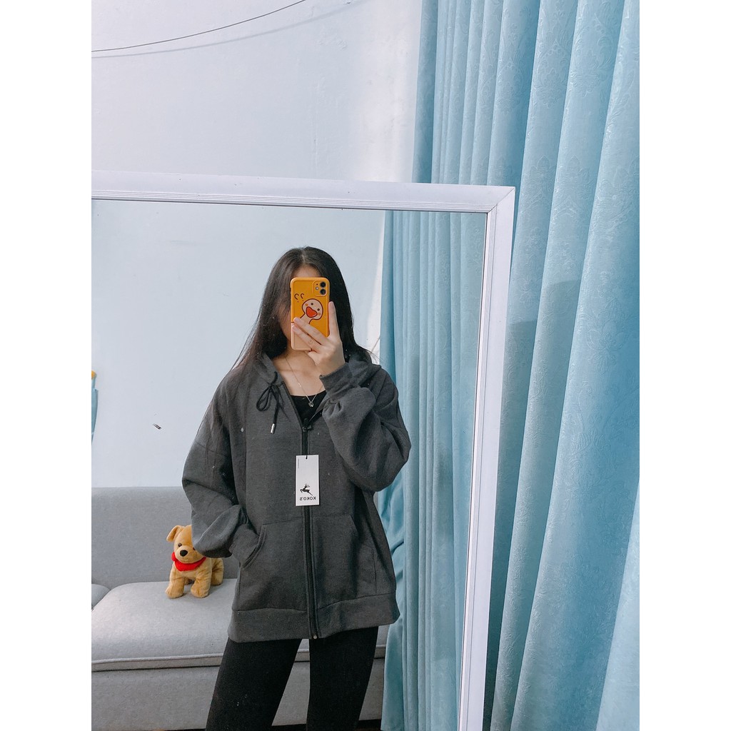 Áo Hoodie Ziper VNXK 🌺 Áo khoác nỉ nữ form rộng Ulzzang xuất khẩu 5 màu XANH | ĐEN | ĐỎ MẬN | XÁM ĐẬM | GHI SIÊU HOT 🌺