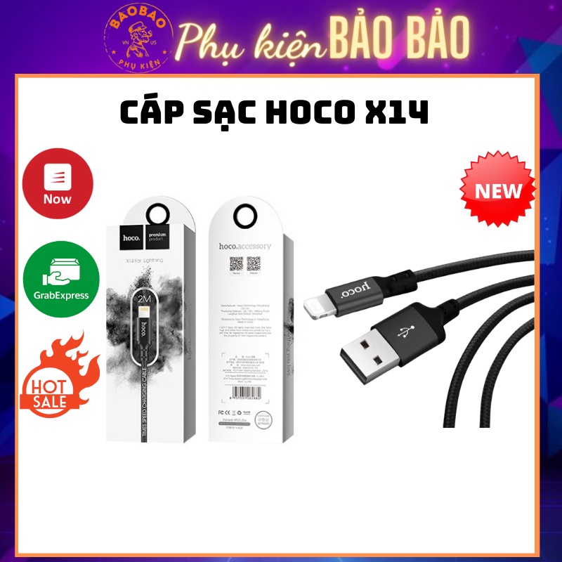 Cáp Sạc Hoco X14 Chính Hãng Cho Điện Thoại IPad Pin Dự Phòng Cáp Sạc Tai nghe Bluetooth Airpods IPhone