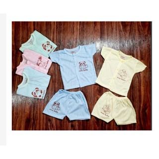 Combo 5 bộ quần áo cotton giấy mẫu trơn cho bé