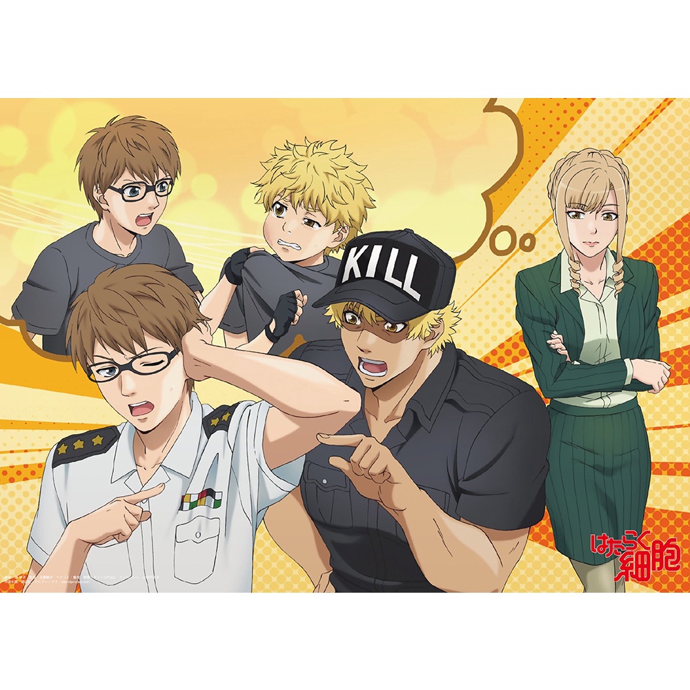Poster A3 dán tường Anime, decal 30x42 trang trí có keo Cells at Work Wallpapers 1