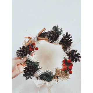 Vòng nguyệt quế Noel handmade
