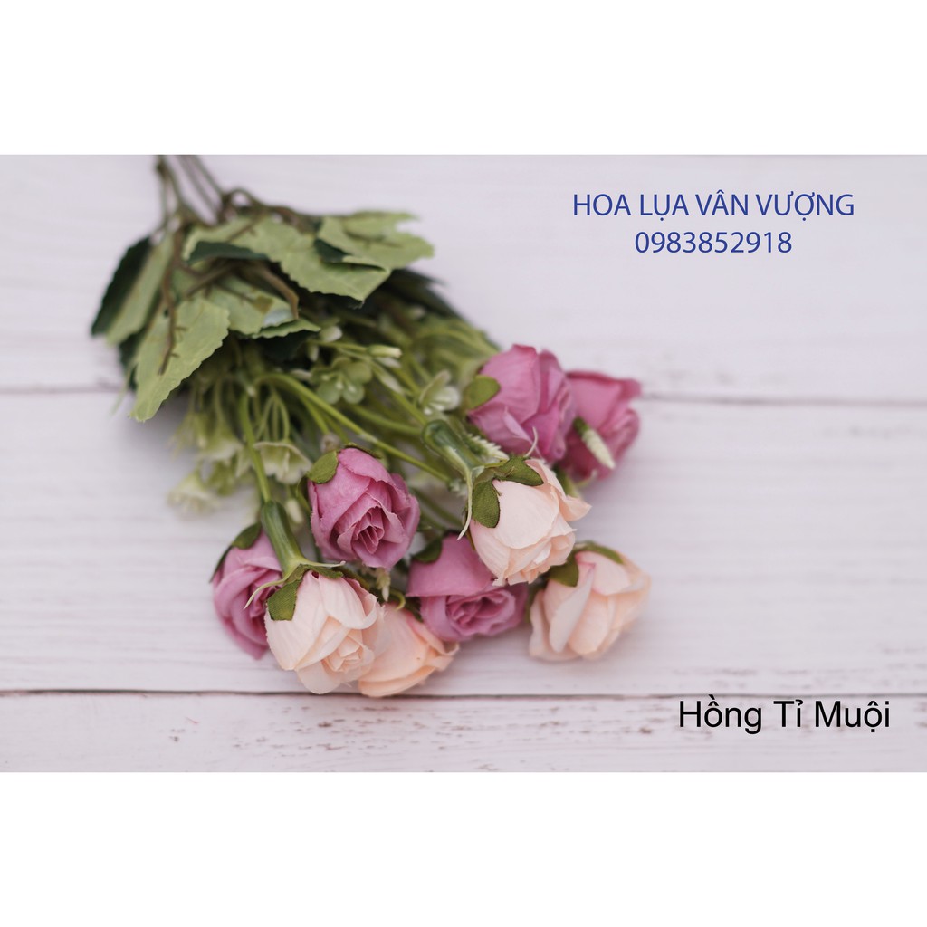 Hoa Lụa Để Bàn FREESHIP Hoa Hồng Tỉ Muội