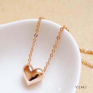 💞Yimi💞 Dây Chuyền Bạc Mặt Trái Tim Mạ Vàng Phong Cách Hàn Quốc Đơn Giản Cho Nữ