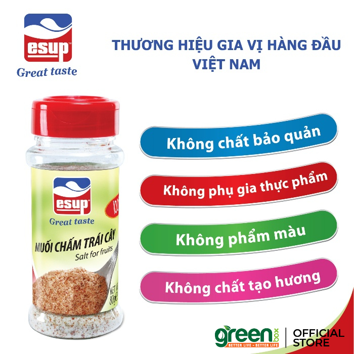 Lọ muối chấm trái cây Esup Dak Lak 80g, hương vị cay nồng, chất lượng Quốc tế