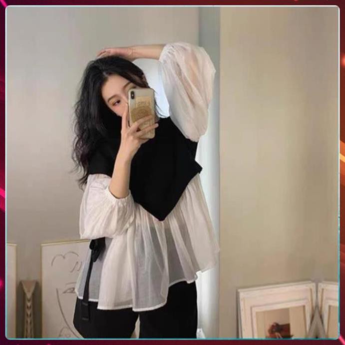 Áo babydoll Nữ Dài Tay ulzzang Tơ Đũi Giấu Dáng Cực Tiểu Thư hot trend | BigBuy360 - bigbuy360.vn