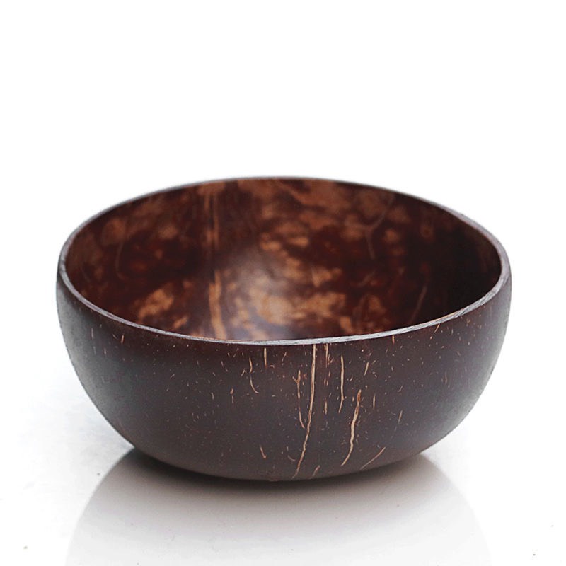 Bát chén gáo dừa mài bóng tự nhiên Coconut Bowl cao cấp dùng đựng thức ăn, salad, hoa quả dầm