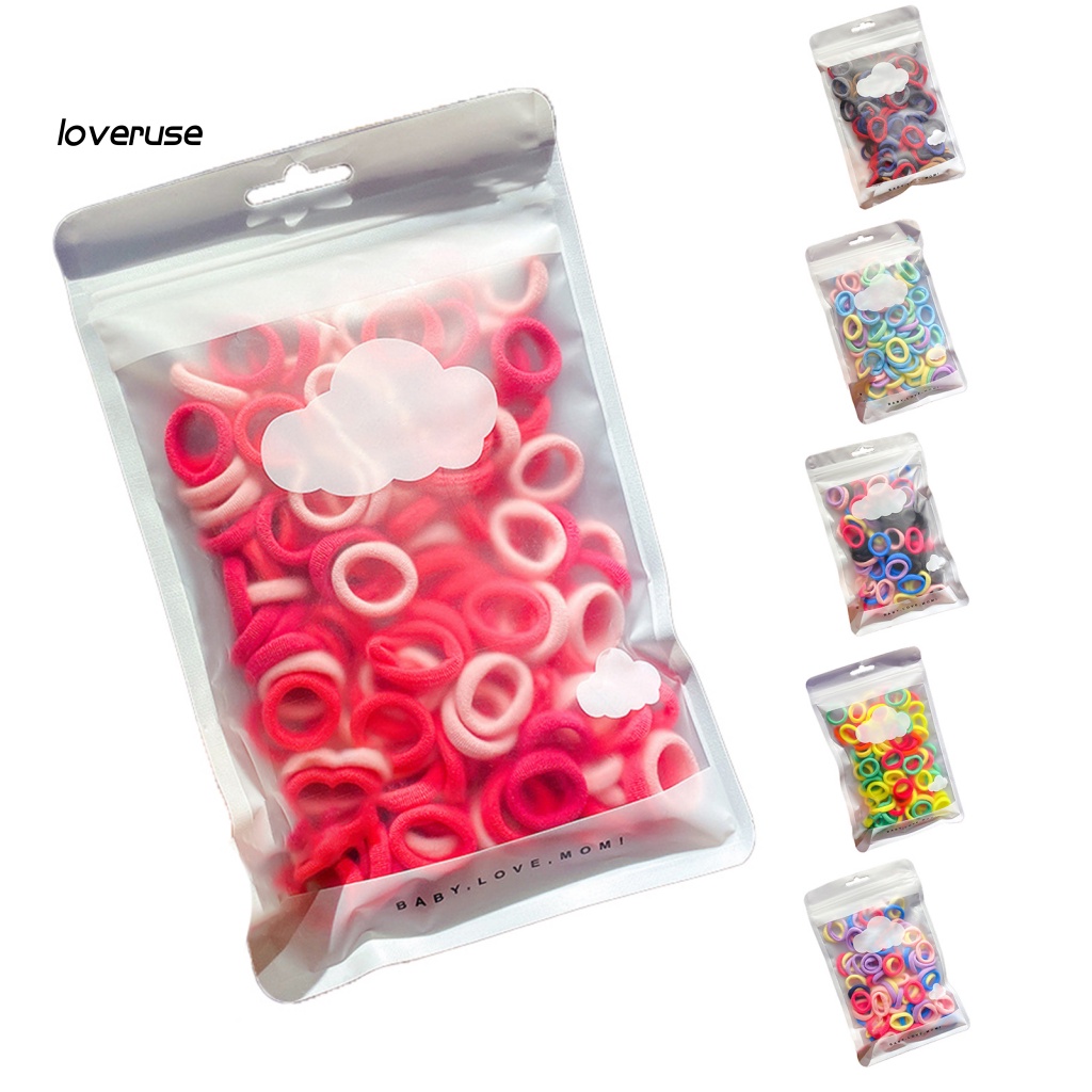 1 Túi Dây Buộc Tóc Scrunchies Nhiều Màu Sắc Đơn Giản Dành Cho Bé Gái