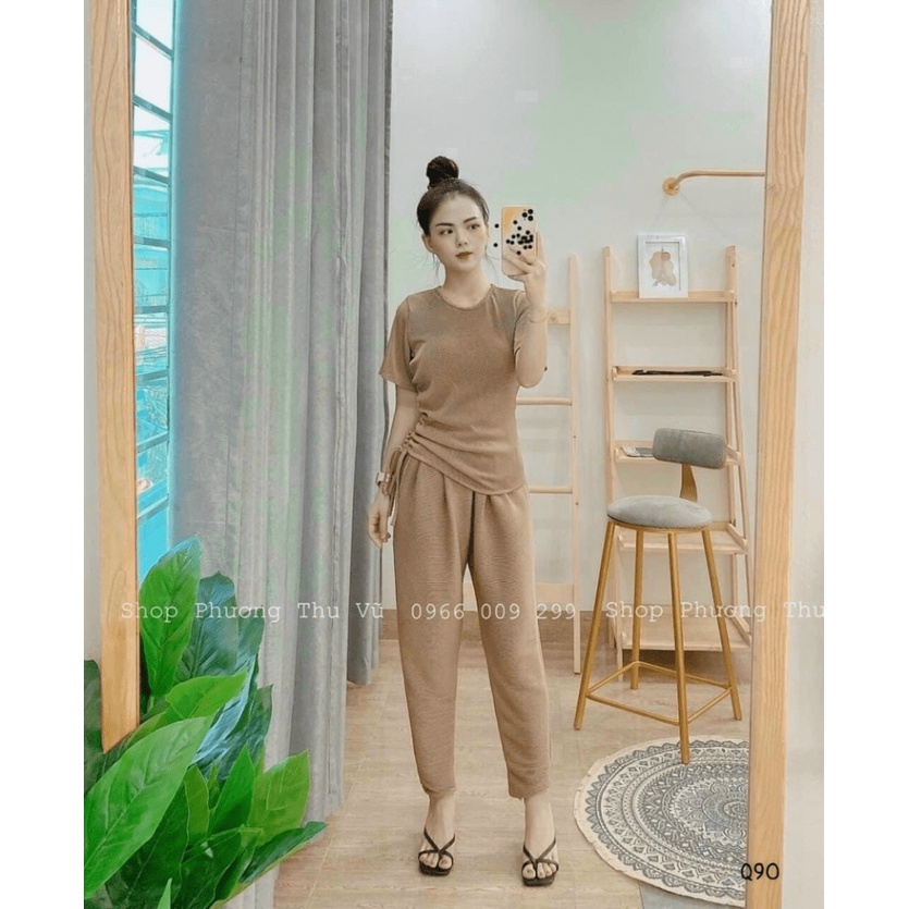 (Free ship) Sét Thun Gân Tăm Mặc Ở Nhà Thoải Mái, Khô Thoáng Cho Chị Em Từ 40-55kg UP VLTN Shop