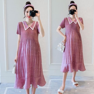 Đầm Bầu Chiffon Thời Trang Phong Cách Hàn Quốc