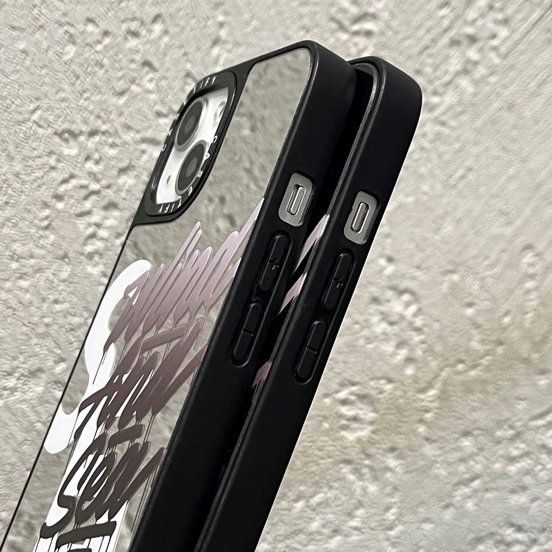 Ốp Điện Thoại Acrylic Cứng Tráng Gương Chống Sốc In Chữ Graffiti Cho iPhone 13 12 11 Pro MAX XR IX XS MAX i7 8 Plus