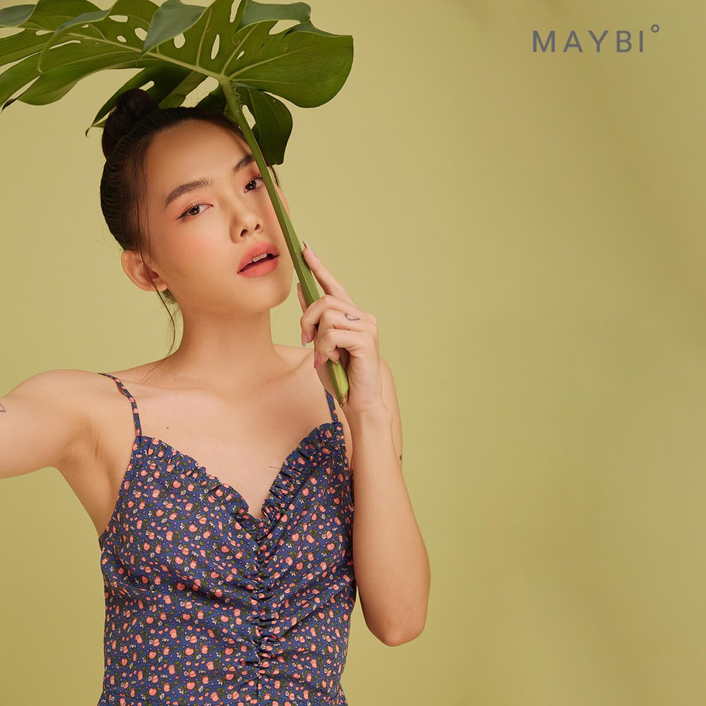 [Mã WABRLOW5 giảm 15% đơn 300K] MAYBI - Đầm 2 dây nhún ngực Peacho Dress