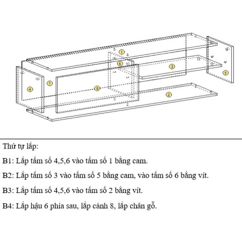 Kệ TiVi để sàn bằng gỗ, Decor phòng khách, có chân kệ chắc chắn. Kích thước 1m2