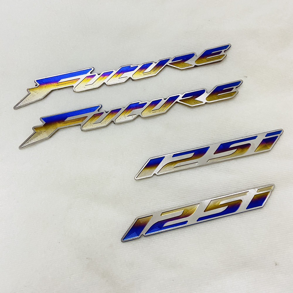 (Chuyên tem xe máy) COMBO cặp tem tên chữ xe máy và cặp tem chữ 125i chất liệu TITAN, keo dán 3M chắc chắn dán trangtri