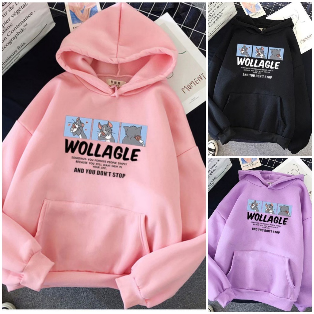 Áo Hoodie Dày Dặn Họa Tiết Tom Và Jerry Cho Bé Gái 6 8 9 10 11 12 Tuổi 13 14 Tuổi