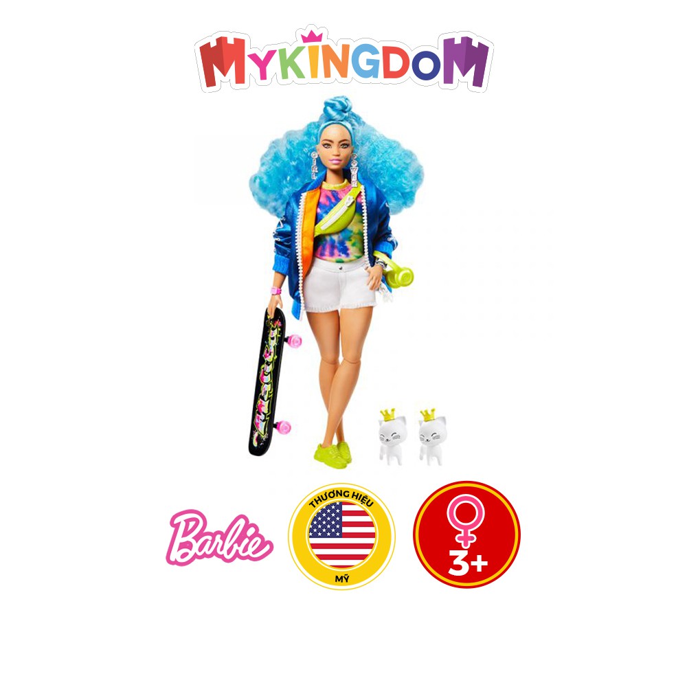 Đồ Chơi BARBIE Búp Bê Barbie Extra Blue Curly Hair GRN30/GRN27